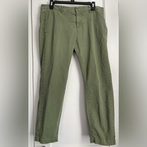 Nili Lotan Tel Avi Mid Weight stretchy Cropped Twill Pants, Size 6